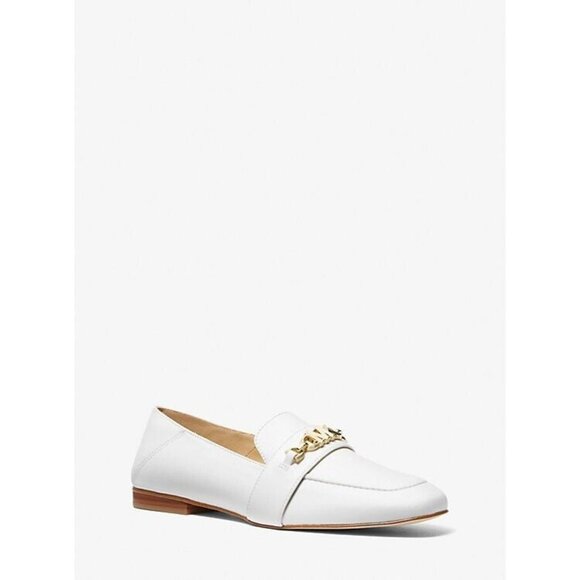 Michael kors Tiffanie Loafer Shoes Women's Optical White Leather Pull-On - Picture 1 of 6